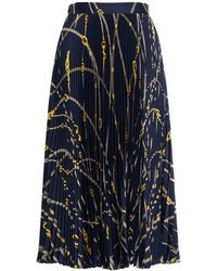 Versace - Falda midi de sarga con estampado - Lyst