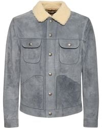 Tom Ford - Buttery Suede Shearling Trucker Jacket - Lyst