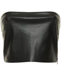 ANDAMANE - Gwen Faux Leather Tube Top - Lyst