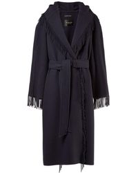 Balenciaga - Manteau en laine brossée à franges - Lyst