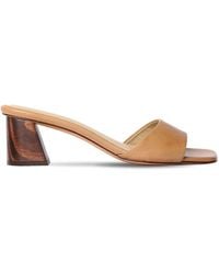 Mari Giudicelli 60mm Leather Slide Sandals - Natural