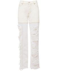 Peter Do Signature Ripped Cotton Denim Jeans - White