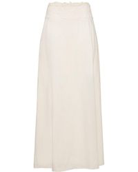 Ermanno Scervino - Linen Long Skirt W/ Lace Inserts - Lyst
