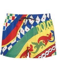 Dolce & Gabbana - Shorts mare in nylon stampato - Lyst