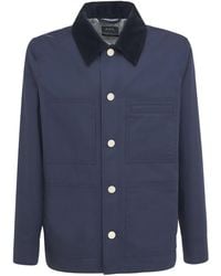 A.P.C. Velvet Collar Cotton Jacket - Blue