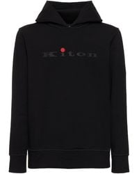 Kiton - Kapuzen-sweatshirt Aus Baumwolle Mit Logo - Lyst