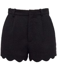 Saint Laurent - High Waist Wool Tweed Shorts - Lyst