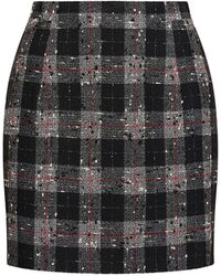 Alessandra Rich - Checked Lurex Bouclé Mini Skirt - Lyst