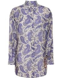 Zimmermann - Devi Printed Relaxed Fit Silk Shirt - Lyst