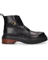 Tod's - Logo-plaque Leather Ankle Boots - Lyst