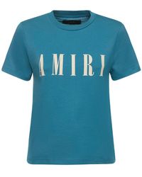 Amiri - Logo Printed Cotton Jersey T-Shirt - Lyst