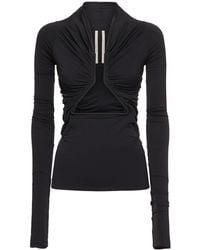 Rick Owens - Jersey-top Mit Langen Ärmeln "prong" - Lyst