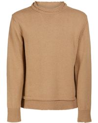 Maison Margiela Wool Blend Shetland Knit Sweater - Brown