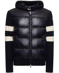 Moncler - Cardigan in lana extrafine e techno - Lyst