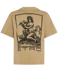 Etro - T-shirt Aus Baumwolle Mit Logo - Lyst