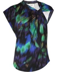 Isabel Marant - Nayda Printed Cotton Top W/ Knot - Lyst