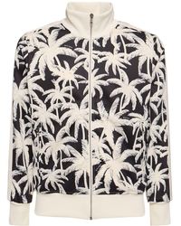Palm Angels - Palm Print Tech Zip-up Sweatshirt - Lyst