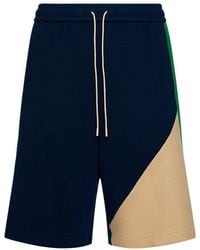 Gucci - Shorts deportivos de lana y algodón con tribanda - Lyst