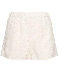 Gucci - Floral Cotton Blend Lace Shorts - Lyst