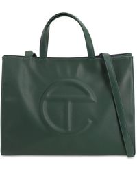 Telfar Medium Embossed Faux Leather Tote Bag - Green