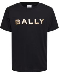 Bally - T-shirt in jersey di cotone con logo - Lyst