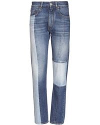 Givenchy Jeans Rectos De Denim De Algodón Patchwork - Azul