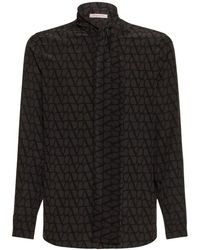 Valentino - Toile Iconographe Silk Crepe Shirt - Lyst
