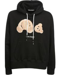 Palm Angels - Bear Embroidery Cotton Hoodie - Lyst