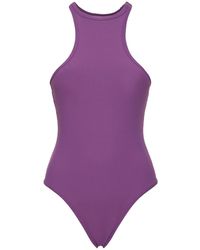 The Attico - Ribbed Lycra One Piece Swimsuit - Lyst