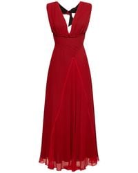 Yohji Yamamoto - Chiffon Cutout Midi Dress - Lyst