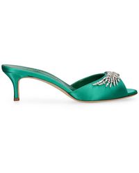 Manolo Blahnik - 50Mm Lumada Satin Mules - Lyst