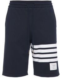 Thom Browne - Shorts de jersey de algodón con rayas - Lyst