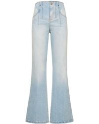 Victoria Beckham - Jeans acampanados de algodón con cintura alta - Lyst