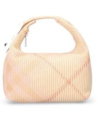 Burberry - Mini Check Duffle Top Handle Bag - Lyst
