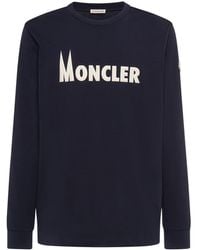 Moncler - Logo Cotton Jersey Crewneck Sweatshirt - Lyst