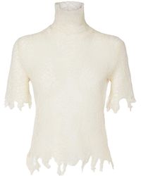 McQueen - Cotton & Silk Spider Lace Top - Lyst