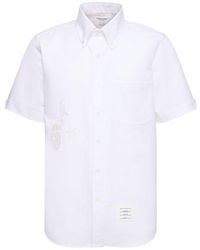 Thom Browne - Button Down Cotton Straight Fit Shirt - Lyst