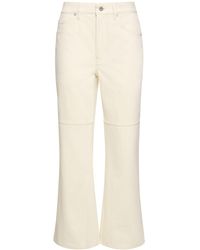 Jil Sander - Cotton Denim Mid Rise Knee Line Jeans - Lyst