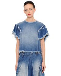 Marna Ro Oberteil Aus Baumwolldenim - Blau