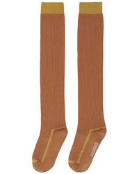 Jacquemus Les Chaussettes Hautes Cotton Logo Socks - Brown