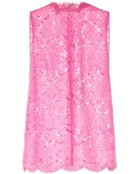Dolce & Gabbana - Floral & Dg Lace Sleeveless Top - Lyst