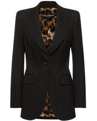Dolce & Gabbana - Pinstriped Wool Single Breasted Jacket - Lyst