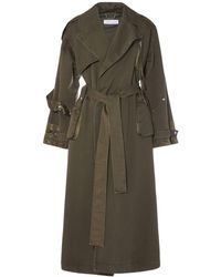 Blumarine - Trench-coat en gabardine de coton avec ceinture - Lyst