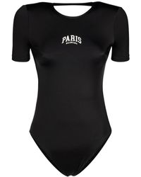 Balenciaga - Paris Short Sleeve One-Piece Swimsuit - Lyst