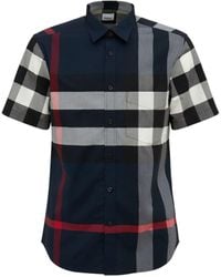 Burberry - Kurzarmhemd aus Stretchbaumwollpopelin in Check - Lyst