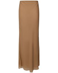 Khaite - Mauva Silk Chiffon Long Skirt - Lyst