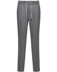 Brunello Cucinelli - Wool Flannel Sweatpants - Lyst