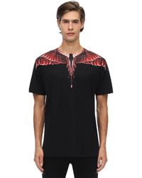 Marcelo Burlon Printed Wings Cotton Jersey T-shirt - Black