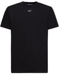 Off-White c/o Virgil Abloh - T-shirt slim fit off stitch in cotone - Lyst