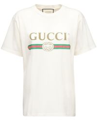 Gucci Vintage Logo Cotton Jersey T-shirt - White
